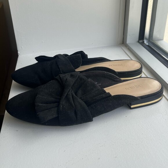 Expression Black Faux Suede Mules - Picture 2 of 4